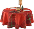 Christmas Tablecloth Round 60 Inch 1 Pack Waterproof, Machine Washable by AOCOZHomeLifeMuseum