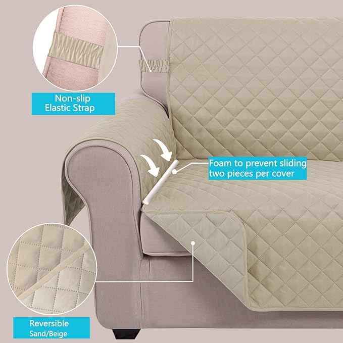 U-NICE HOME Recliner Chair Covers Reversible Chair Cover Pet Covers - Image 3