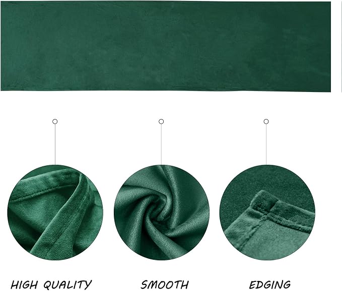 BALCONY & FALCON Velvet Table Runner 14"x118" Emerald Green Luxury Machine - Image 2