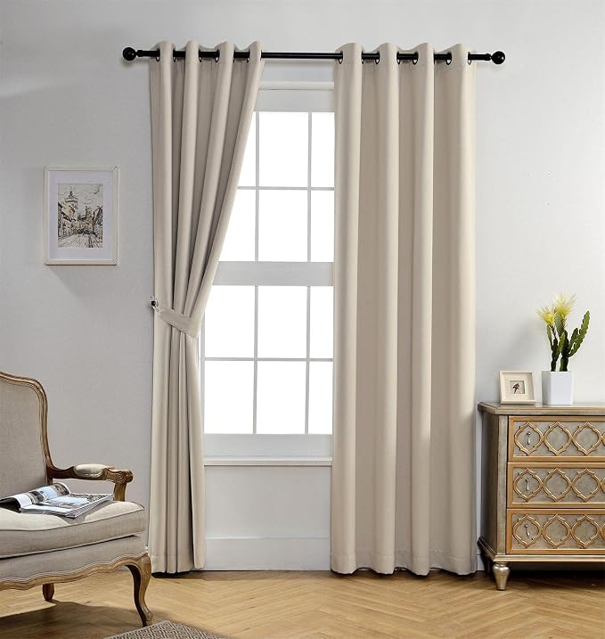 MIUCO Room Darkening Grommet Thermal Insulated Blackout Window Curtains Panels - Image 2