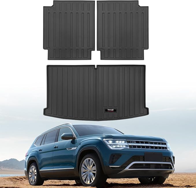 Custom for 2018-2025 2026 VW Atlas 6/7 Seat Cargo Mats Trunk Liner and 3rd Rear by Yonugli
