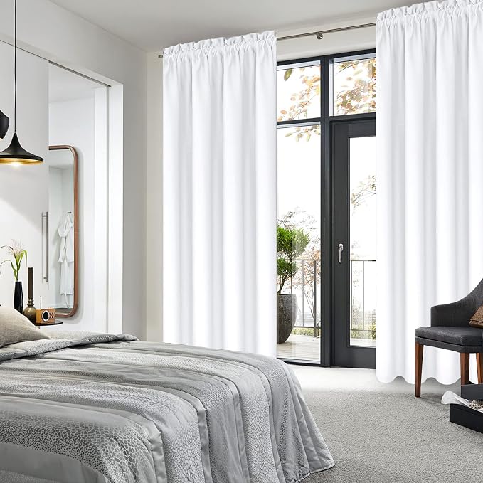 DWCN White Curtains for Living Room Thermal Insulated, 50% Light Blocking - Image 3