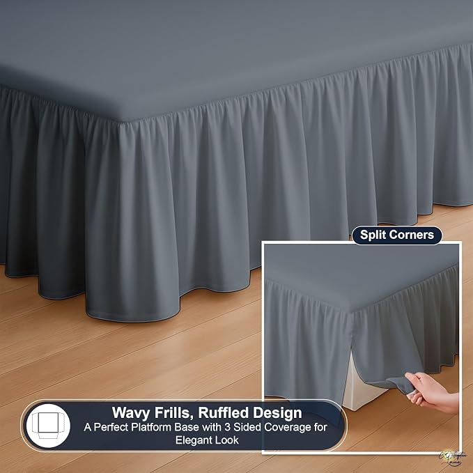 Cottington Lane Ruffled Bed Skirt Twin Size - Image 7