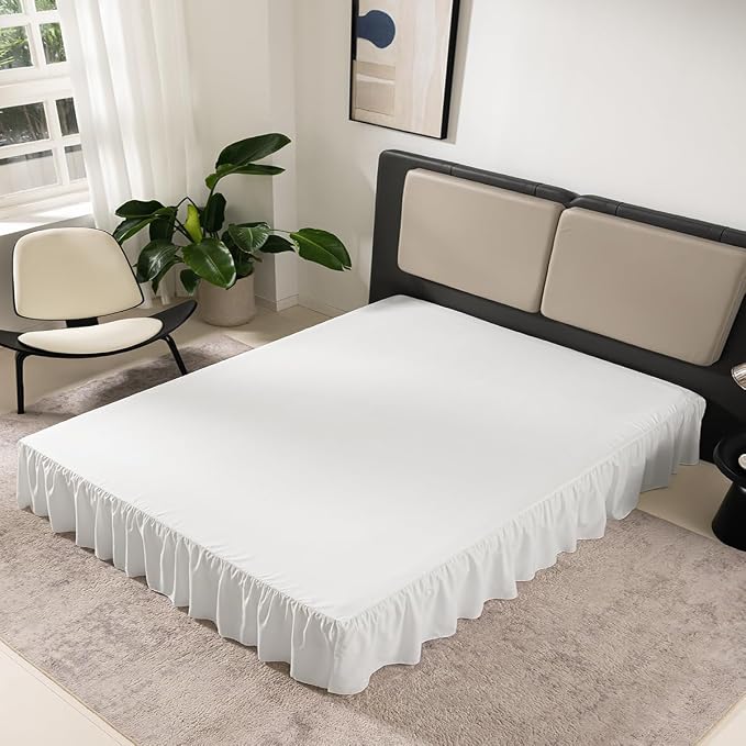 TSUTOMI Bed Skirt Queen Size Ruffled Bed Skirt - Image 7