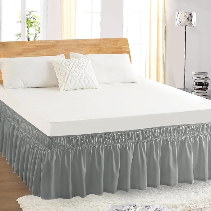 King Bed Skirt, Elastic Wrap Around Bed Skirt King Size, Bed Skirts - Image 5