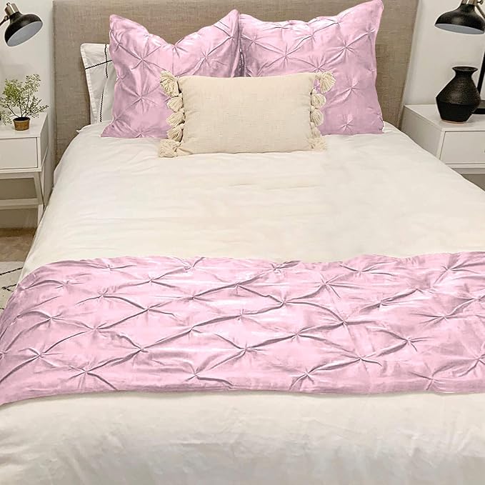 Bed Runner Set - 100% Pure Cotton 800 Thread Count - Luxury 1 Pinch Pleated Bed - Image 2