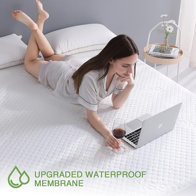 Full Size Bed Waterproof Mattress Protector Fitted Mattress Pad Cover - Image 3