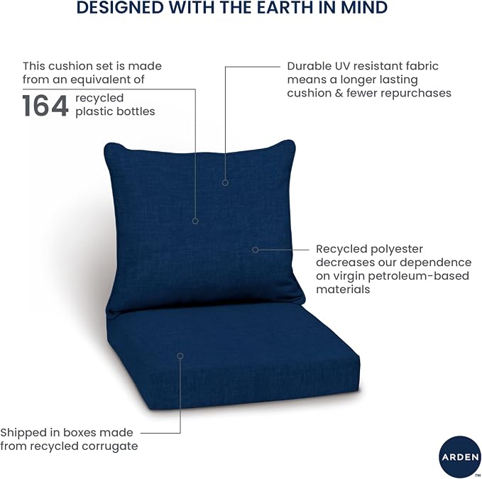Arden Outdoor Deep Seat Cushion Set, 22 in x 24 in, Weather-Proof, Rain-Proof - Image 11