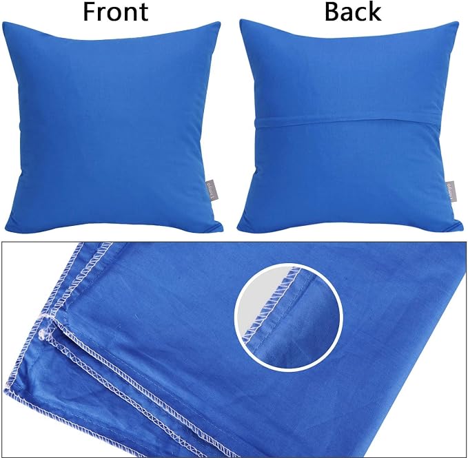 4-Pack 100% Cotton Comfortable Solid Decorative Throw Pillow Case, Thmyo Square - Image 6