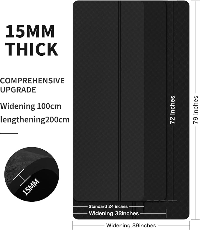 nuveti Large Exercise Mat - 15mm/20mm/30mm Thick Yoga Mat | Workout Mat - Image 3