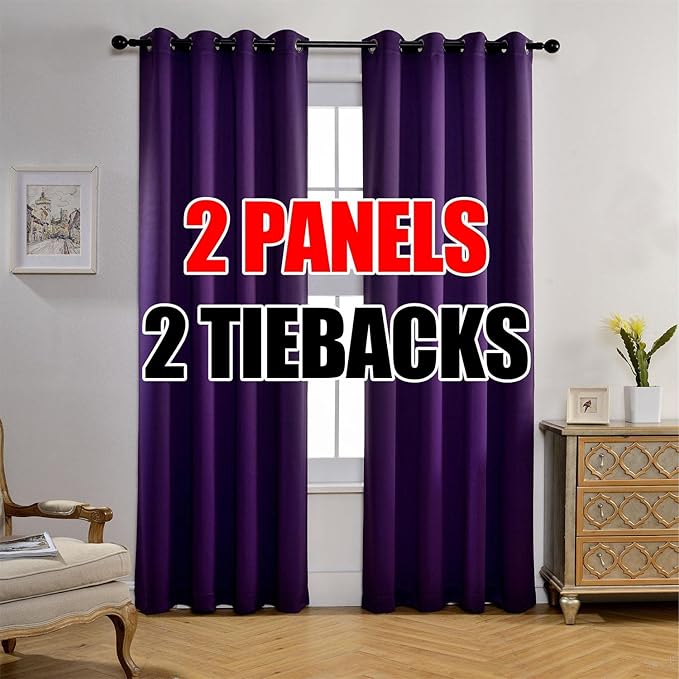 MIUCO Thermal Insulated Grommet Window Blackout Curtains Panels by MIUCO
