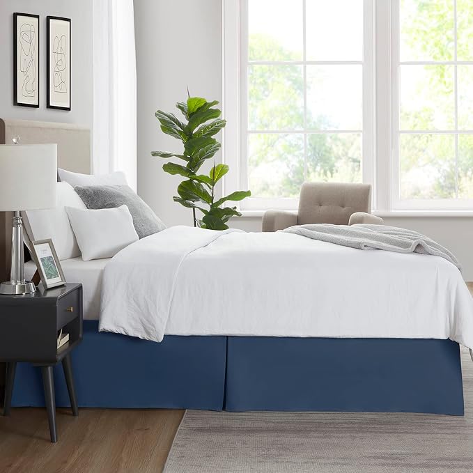 Nestl Navy Blue Twin XL Bed Skirt - Image 7