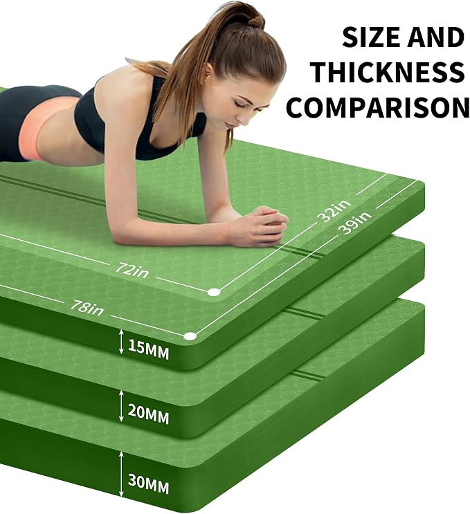 nuveti Large Exercise Mat - 15mm/20mm/30mm Thick Yoga Mat | Workout Mat - Image 4