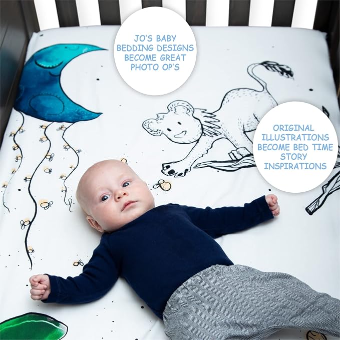 JumpOff Jo - Fitted Crib Sheet, Super Soft Breathable 100% Cotton Baby Crib - Image 3