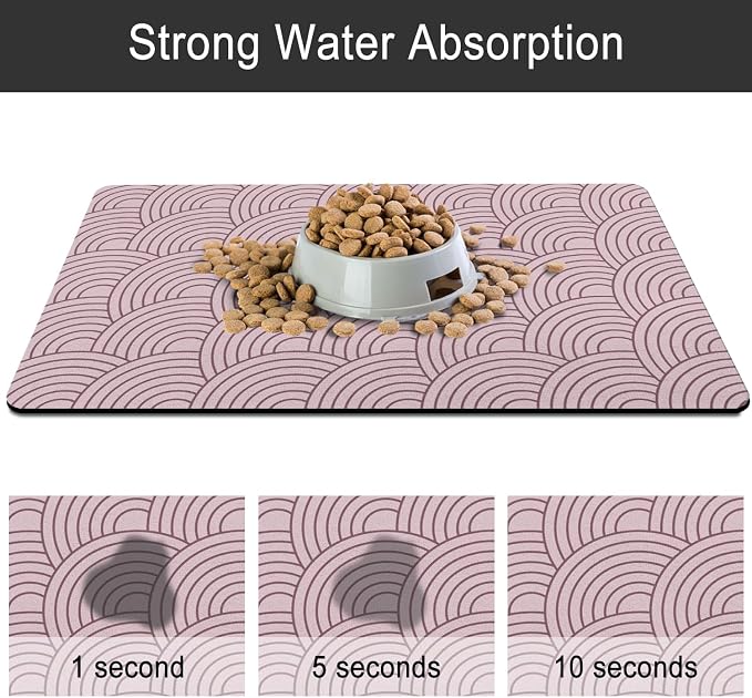 Dog Food Mat for Floors, Absorbent and Quick-Drying Pet Cat Food Mat, - Image 5