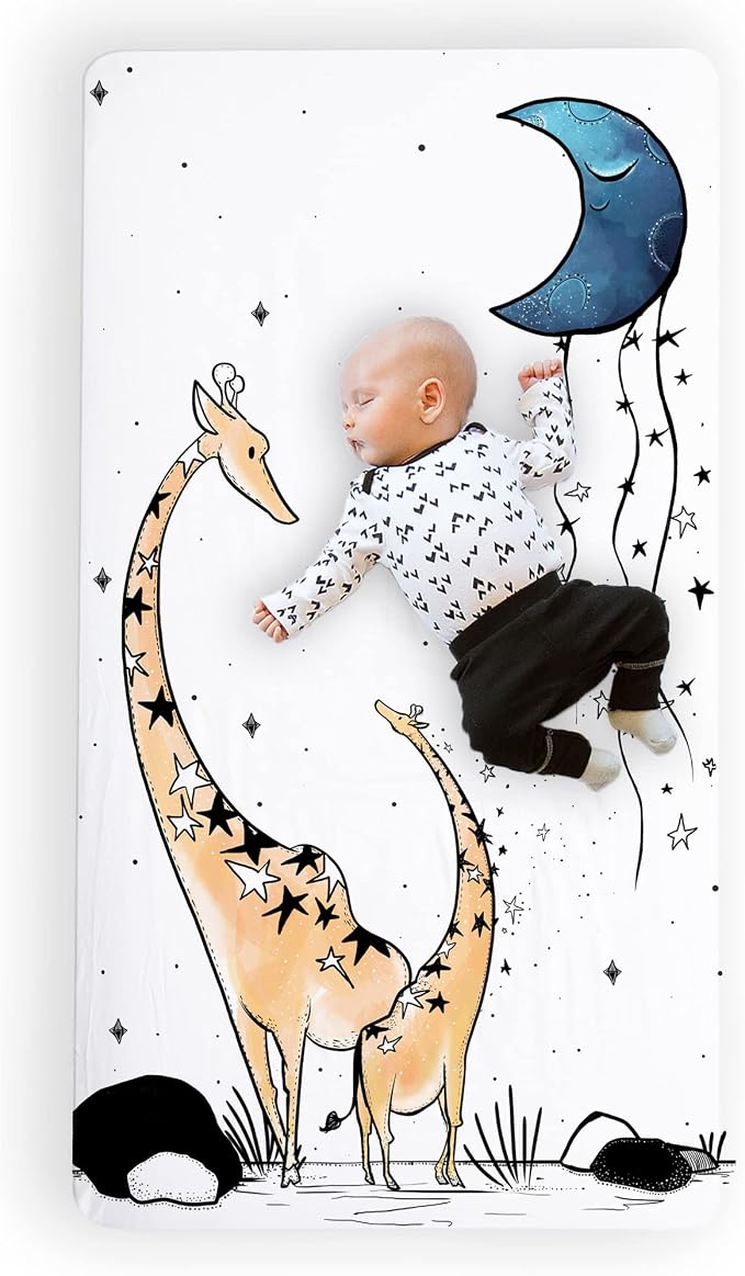 JumpOff Jo - Fitted Crib Sheet, Super Soft Breathable 100% Cotton Baby Crib by JumpOffJo