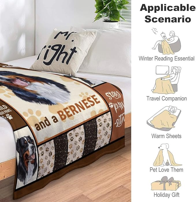 Bernese Mountain Dog Print Blanket Best Dog Pet Animal Throw Blankets - Image 8