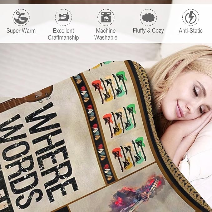 Guitar Blanket Guitar Gifts for Boys Men Music Throw Blanket for Kids Adults - Image 6