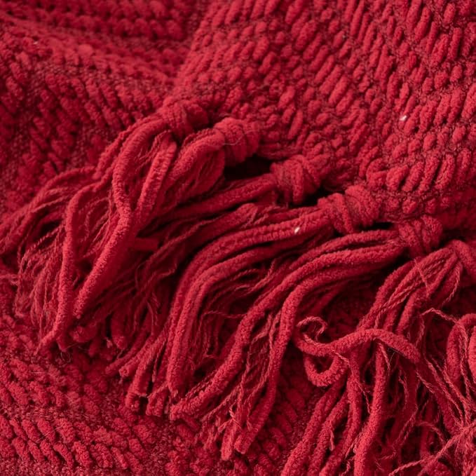 BATTILO HOME Red Throw Blanket for Couch, Knit Christmas Throw Blanket for Home - Image 8