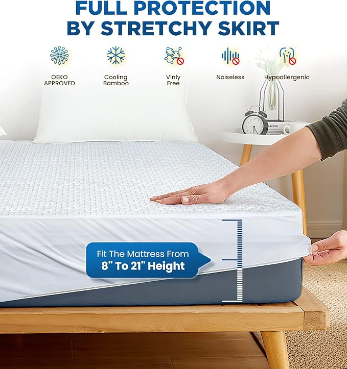 Premium 100% Waterproof Cal King Mattress Protector Breathable Cooling 3D Air - Image 6