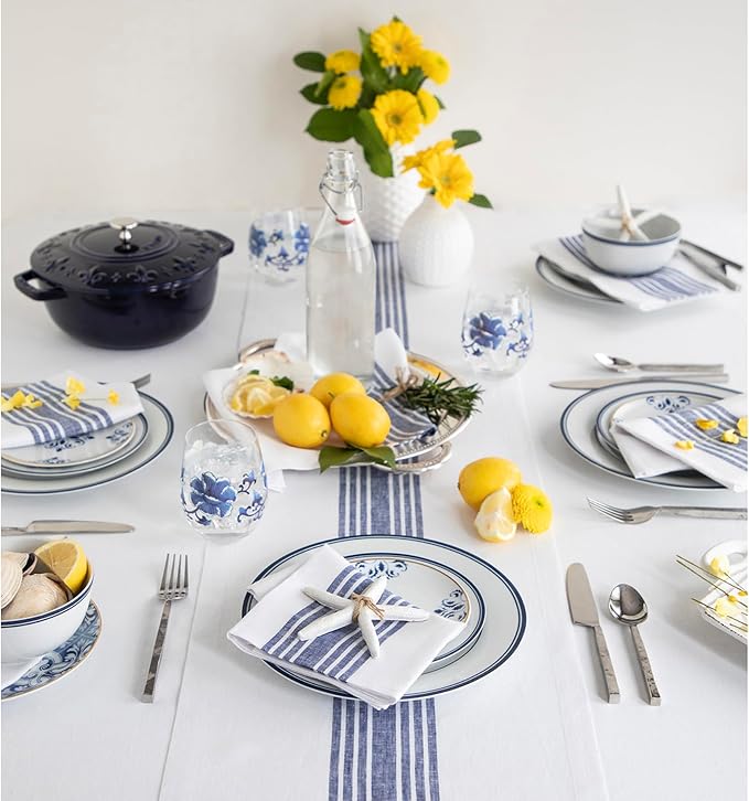 Solino Home Stripe Linen Table Runner 48 Inches - Image 2