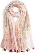 Scarf for Women Lightweight Soft Floral Leopard Printed Scarves Fall Winter by QIUTIMIY