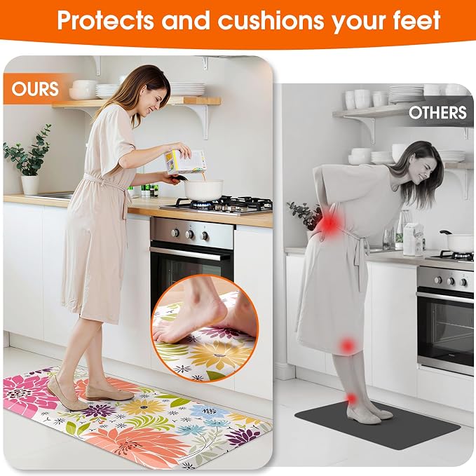 Kitchen Mats for Floor, Cushioned Rug Anti-Fatigue Mats for Kitchen Decor - Image 5