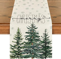 Artoid Mode Beige Pine Tree Snowflake Merry Christmas Table Runner, Seasonal by ArtoidMode