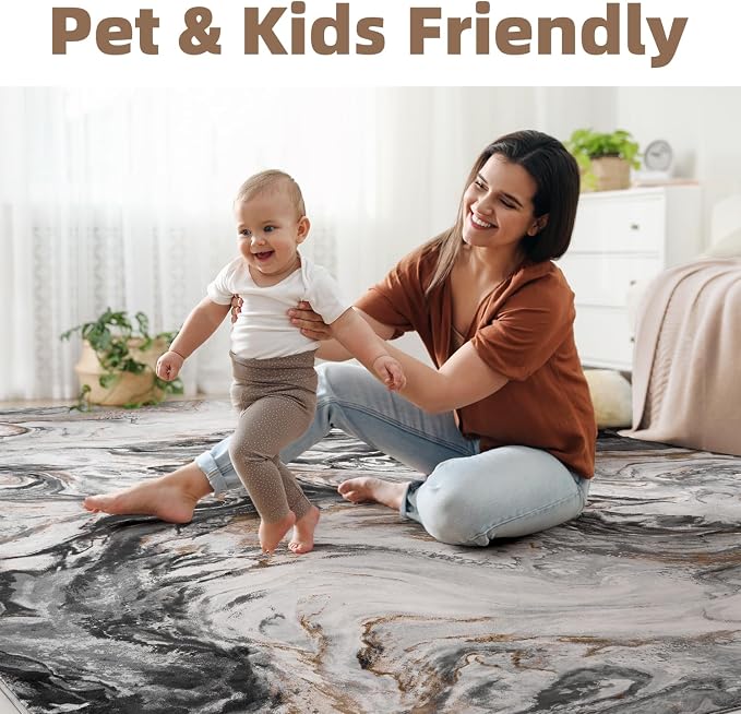 3x5 Washable Area Rugs for Living Room, Modern Abstract Rug Entryway Kitchen - Image 8