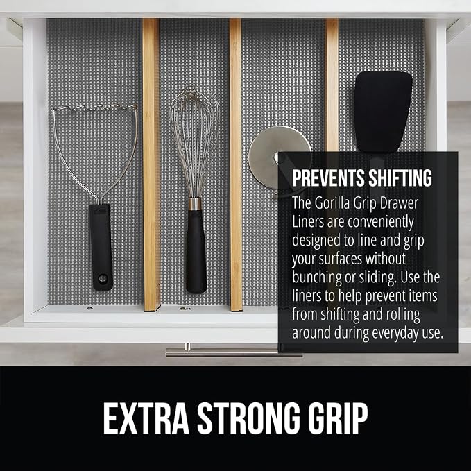 GORILLA GRIP powerGRIP Drawer Shelf and Cabinet Liner, Thick Strong Hold - Image 3