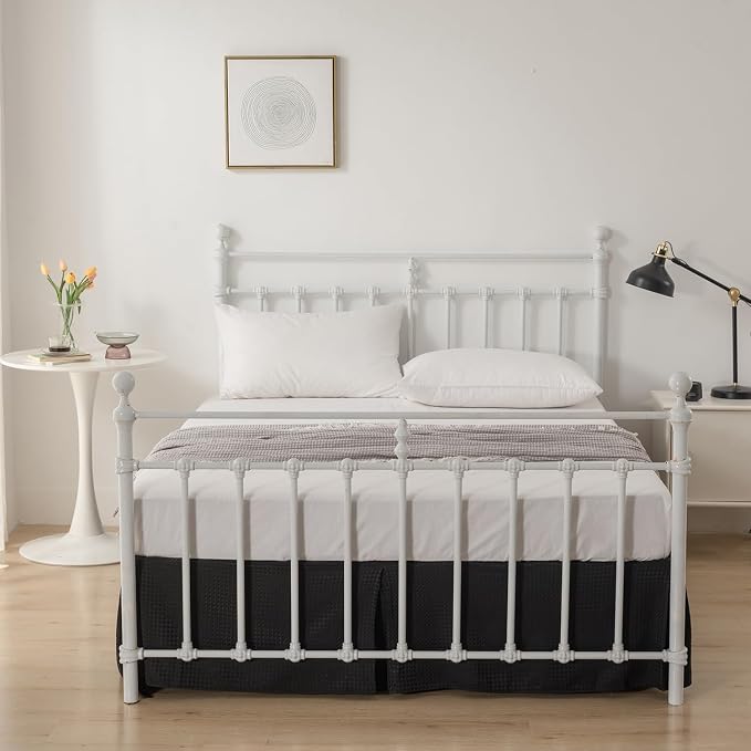 Bed Skirt King Size, Pleated Waffle Weave Bed Skirt - Image 6