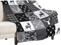 Rustic Cabin Throw Blanket, Farmhouse Grey Camouflage Deer Vintage Country by JanJCurt