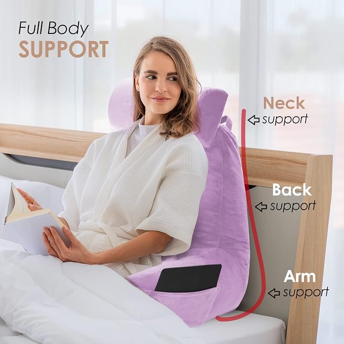 Nestl Reading Pillow with Shredded Memory Foam Includes 2 Neck and Lumber - Image 7