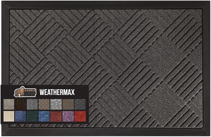 GORILLA GRIP 100% Waterproof All-Season WeatherMax Doormat, US Designed Natural by GorillaGrip