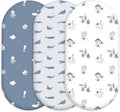 Baby Bassinet Sheets Girl Boy, Stretch Fitted Bassinet Sheet Set 3 Pack by CivaruaKids