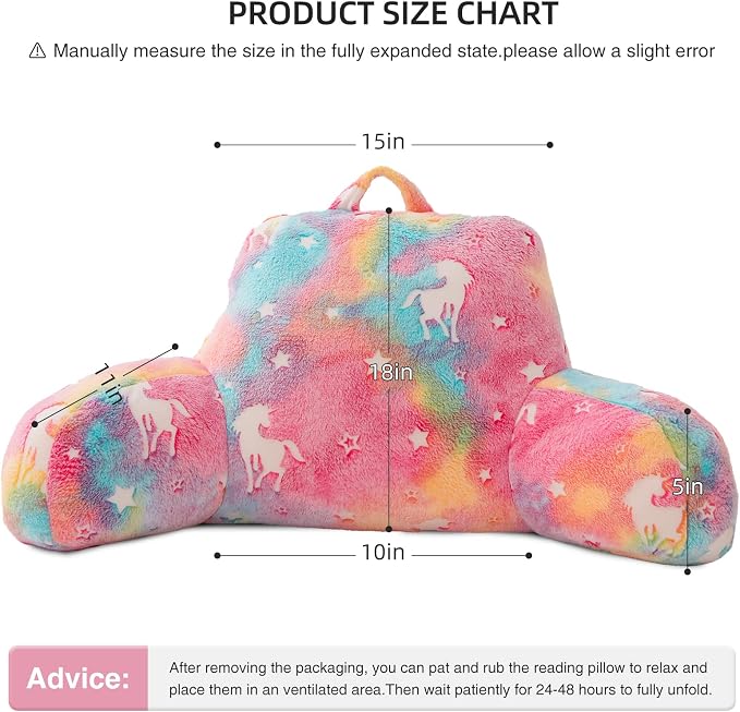 Meeting Story Colorful Unicorn Luminous Reading Pillows Glow in The Dark - Image 3