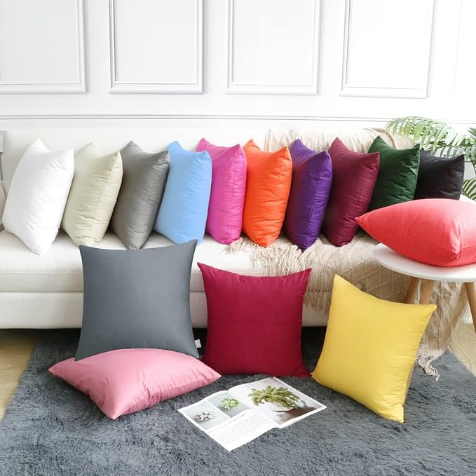 Thmyo 4-Pack 100% Cotton Comfortable Solid Decorative Throw Pillow Case - Image 4