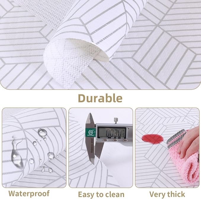 Shelf Liners for Kitchen Cabinets Non Adhesive Shelf Liner Paper Non-Slip - Image 3