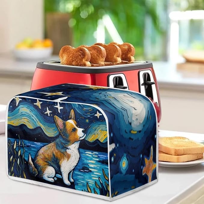 ZFRXIGN Corgi Toaster Cover, 2/4 Slice, Starry Night, Dust Cover - Image 3