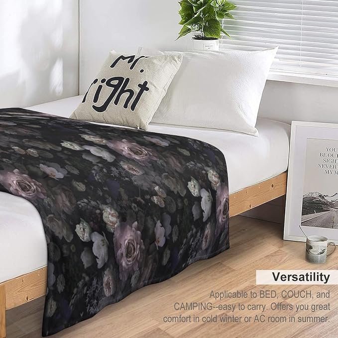 Vintage Gothic Floral Blanket - Image 5