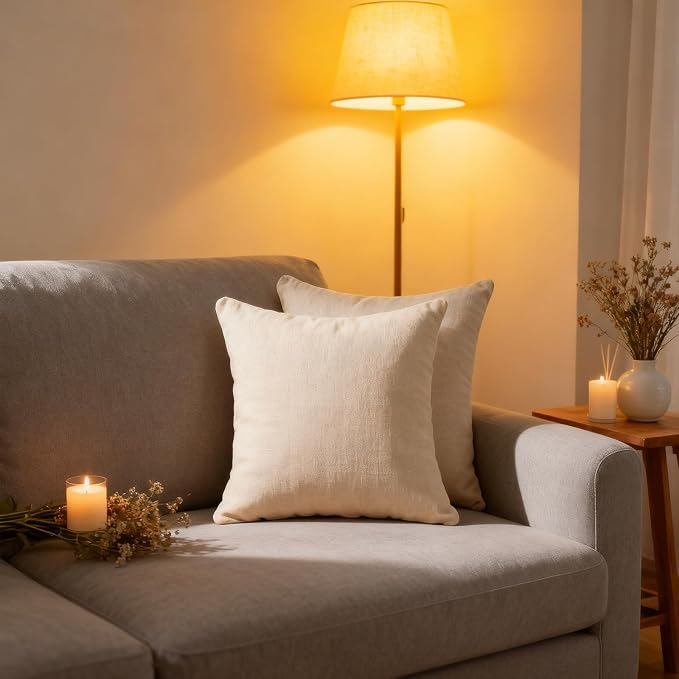 Throw Couch Pillow with Insert 18x18 Inches Set of 2 Square, Cute Modern Home - Image 4