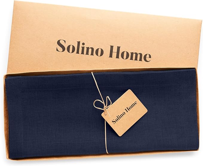 Solino Home Linen Navy Blue Table Runner 60 Inches - Image 5