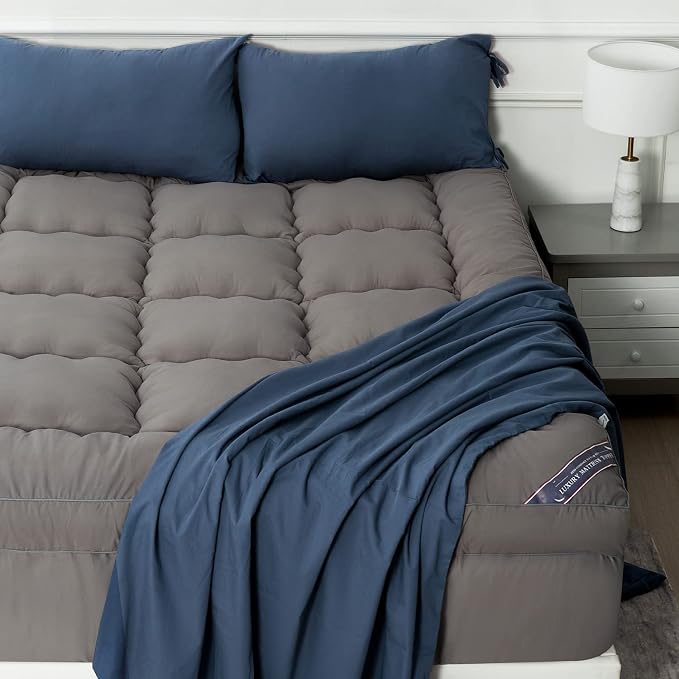 Marine Moon Mattress Topper King Cooling Bed Topper, Extra Thick Soft Mattress by MarineMoon