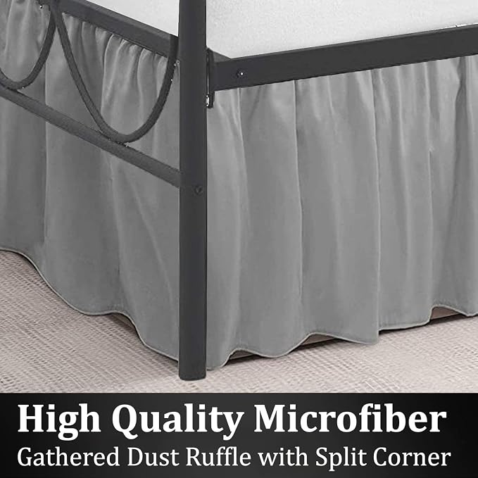 SKY BEDDINGS - Queen Size Ruffled Bed Skirt - 21 Inch Drop Dust Ruffle Bed - Image 4