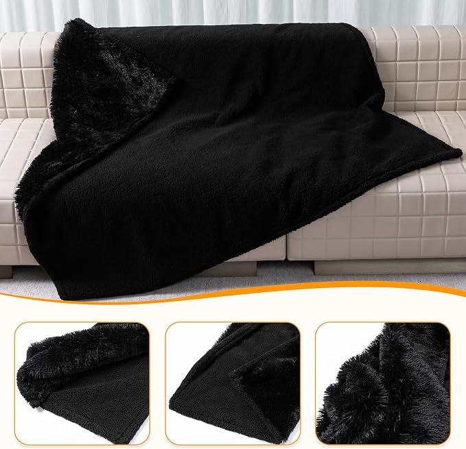 Black Calming Dog Blankets Waterproof Pet Blanket - Image 7