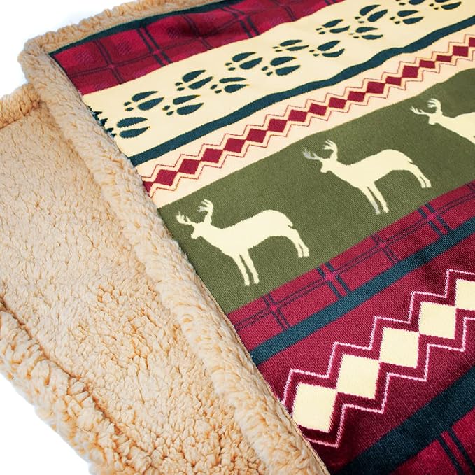 PAVILIA Premium Christmas Sherpa Throw Blanket, Ultra Soft Reversible Fleece & - Image 6