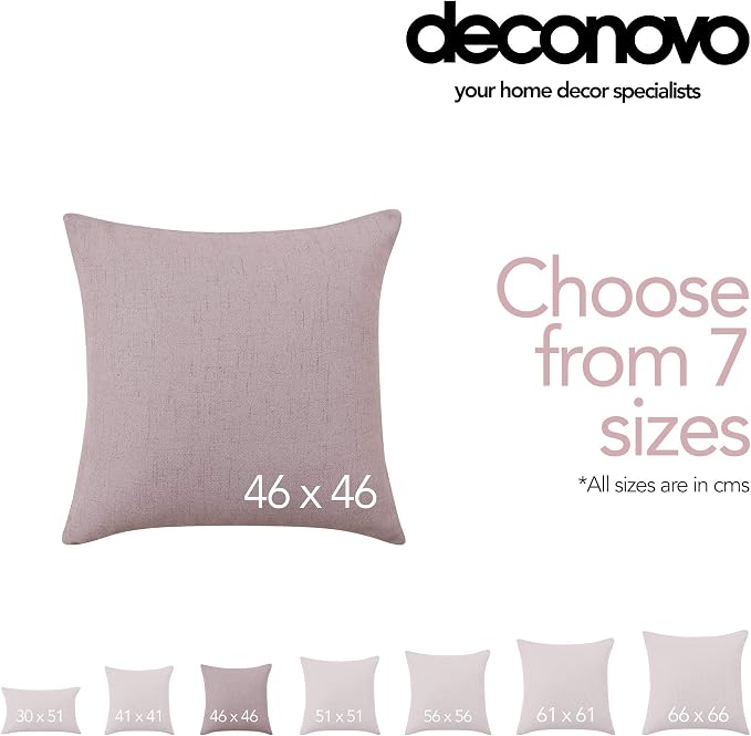 Deconovo Blank Pillow Covers 18x18, Throw Cushion Cover Set of 4, Faux Linen - Image 4