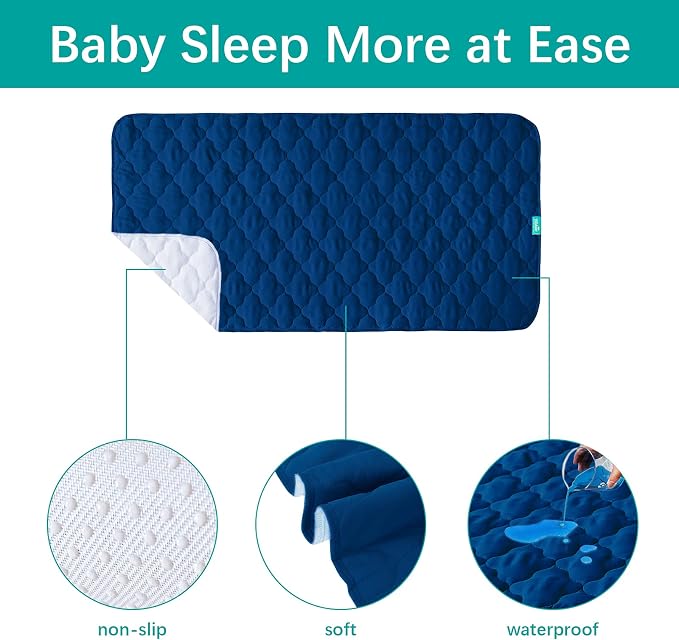 Waterproof Crib Mattress Protector Pad Cover 28" x 52", Anti Slip & Absorbent - Image 2