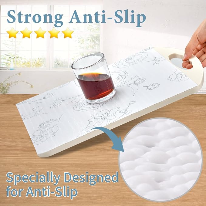 Shelf Liners for Kitchen Cabinets 17in x 30FT Non Adhesive Drawer Liner Sliver - Image 3