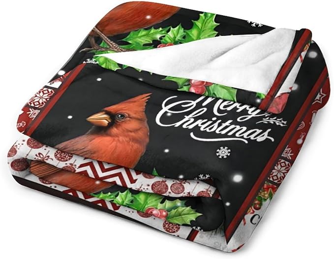Cardinal Bird Christmas Blanket - Image 6